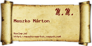 Meszko Márton névjegykártya