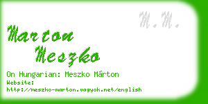 marton meszko business card
