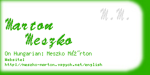 marton meszko business card